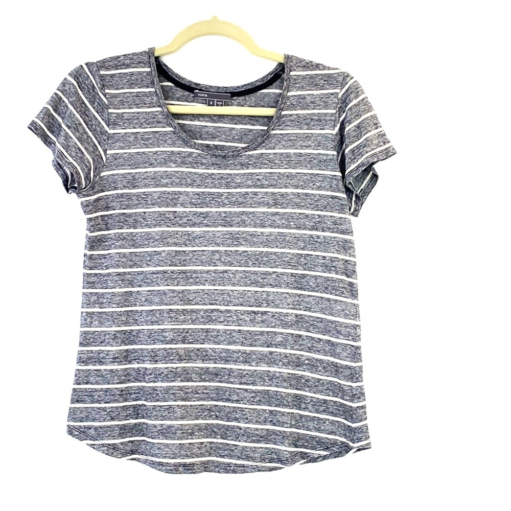 Vince Navy White Striped T Shirt Size S